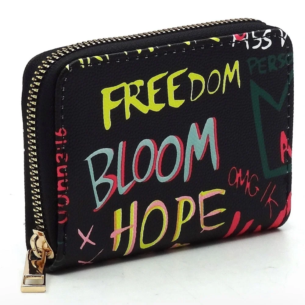 Women’s Black Graffiti holder ID Cards - Picture 1 of 5